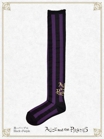 P20SC816 A/P Striped Over-the-Knee Socks