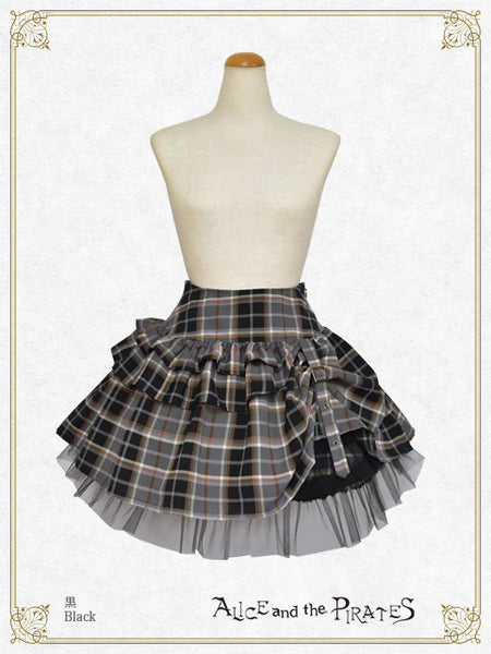 P20SK513 Tartan Check Pattern Hipbone Mini Skirt