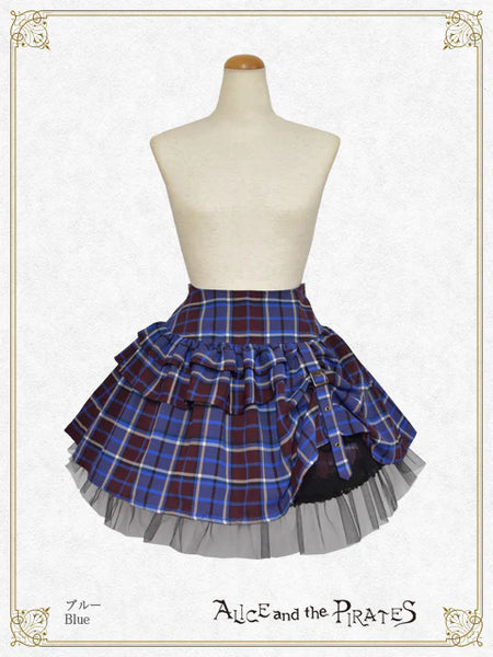 P20SK513 Tartan Check Pattern Hipbone Mini Skirt