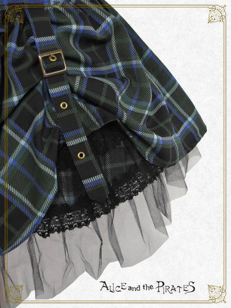 P20SK513 Tartan Check Pattern Hipbone Mini Skirt