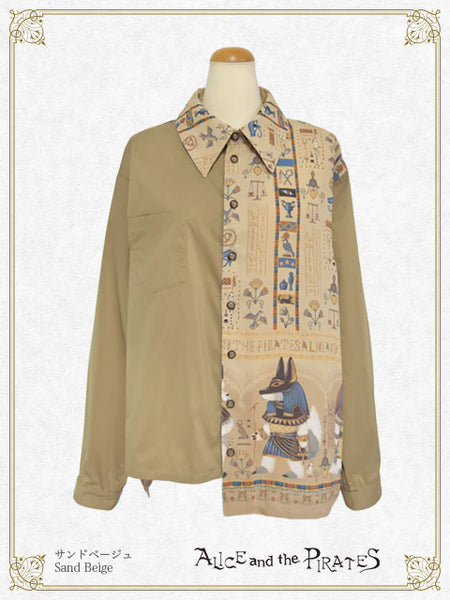 P21BL422 Egyptian Chris ~Mystery Hidden in the Mural~ Bicolor Shirt