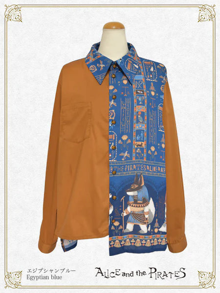 P21BL422 Egyptian Chris ~Mystery Hidden in the Mural~ Bicolor Shirt