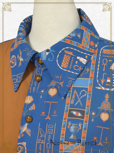 P21BL422 Egyptian Chris ~Mystery Hidden in the Mural~ Bicolor Shirt
