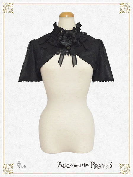 P21BO316 Dark Racy Flora Frill Bolero