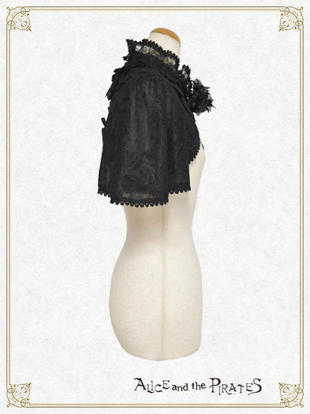 P21BO316 Dark Racy Flora Frill Bolero