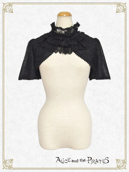 P21BO316 Dark Racy Flora Frill Bolero