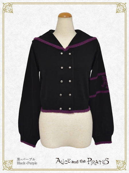 P21CD104 Sailor Collar Short Cardigan