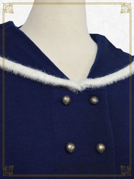 P21CD104 Sailor Collar Short Cardigan