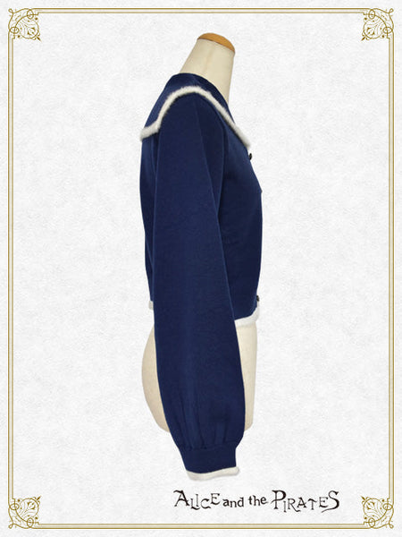 P21CD104 Sailor Collar Short Cardigan