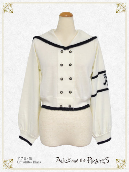 P21CD104 Sailor Collar Short Cardigan