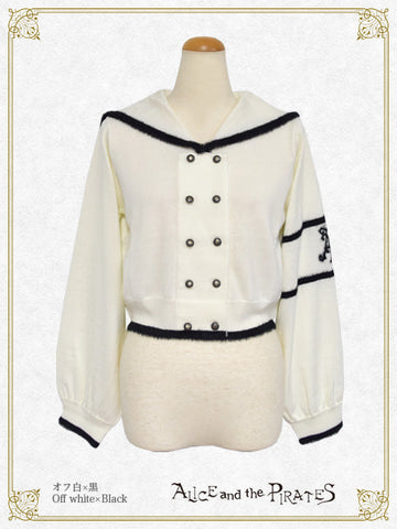P21CD104 Sailor Collar Short Cardigan