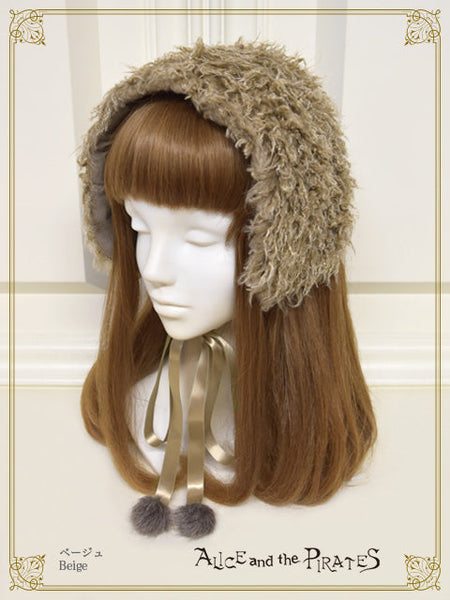 P21HA939 Beast Night Halloween Fur Earmuffs Headdress