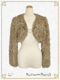 P21JK332 Beast Night Halloween Fur Short Jacket