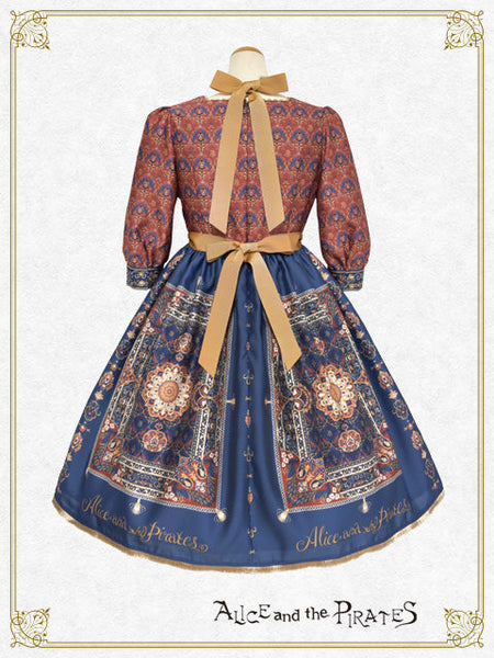 P21OP343 Persian Rug～Medallion Design That Weaves Wishes One Piece Dress