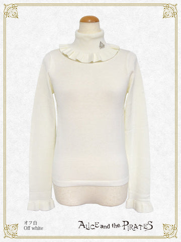 P21PO103 A/P Embroidered Turtleneck Frill Pullover