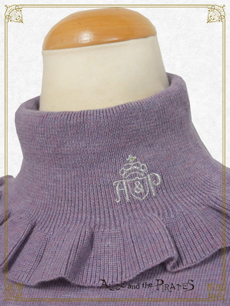 P21PO103 A/P Embroidered Turtleneck Frill Pullover