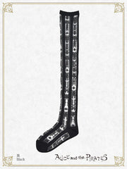 P21SC806 A/P Stripe Logo See-through Over-the-knee Socks