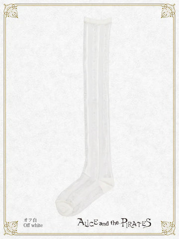 P21SC806 A/P Stripe Logo See-through Over-the-Knee Socks