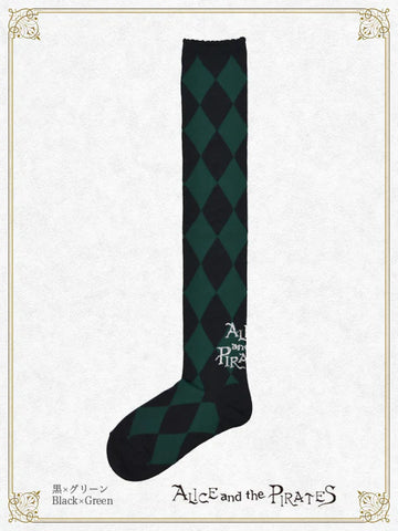 P21SC807 A/P Diamond Pattern Over-the-Knee Socks