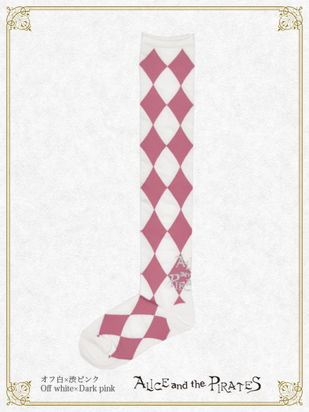 P21SC807 A/P Diamond Pattern Over-the-Knee Socks