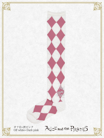 P21SC807 A/P Diamond Pattern Over-the-Knee Socks