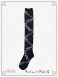 P21SC813 A/P Lace Up Rose Over Knee Socks