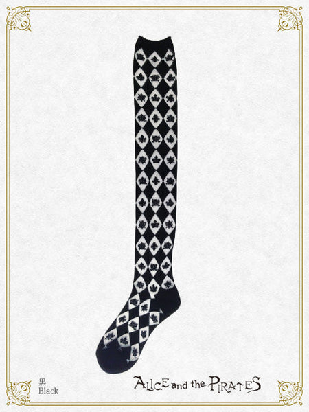 P21SC814 A/P Royal Diamonds Over Knee Socks