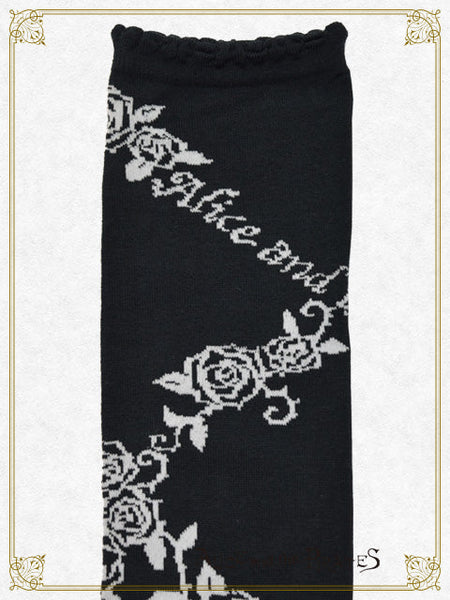 P21SC815 A/P Lace Up Rose Over Knee Socks