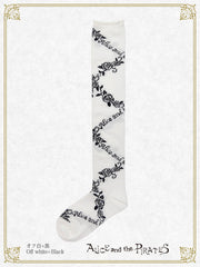 P21SC815 A/P Lace Up Rose Over Knee Socks