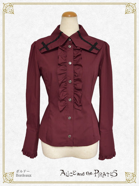 P22BL408 Coffin Collar Blouse