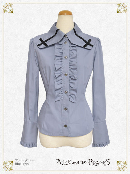 P22BL408 Coffin Collar Blouse