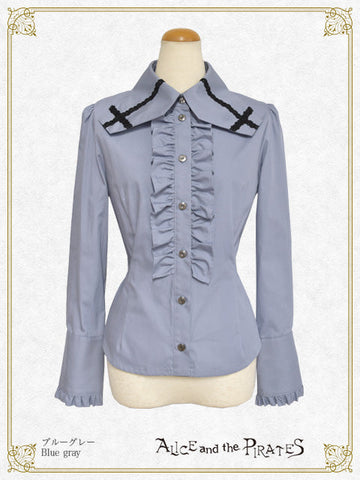 P22BL408 Coffin Collar Blouse