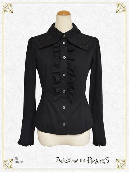 P22BL408 Coffin Collar Blouse