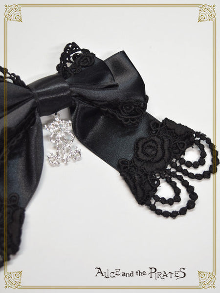 P22HA922 A/P Rose Lace Satin Ribbon Clip