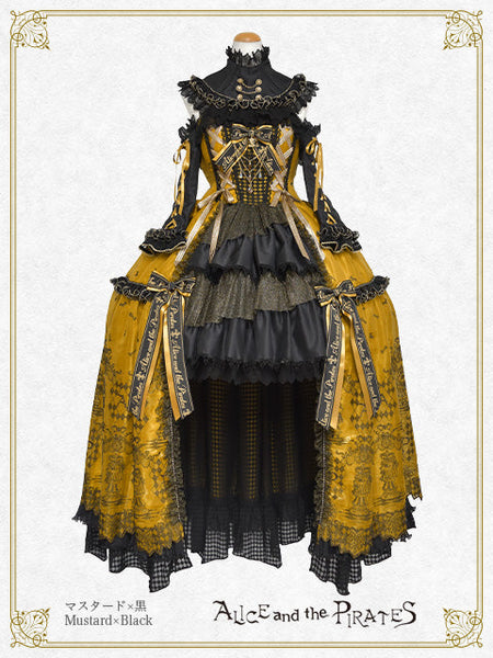 [PRE-ORDER][BUILD-TO-ORDER] P22HC215 Chess Game of Destiny～Queen～ Embroidery Jumper Skirt Dress & Neck Corset & Arm Covers Set