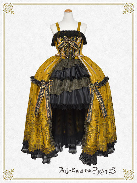 [PRE-ORDER][BUILD-TO-ORDER] P22HC215 Chess Game of Destiny～Queen～ Embroidery Jumper Skirt Dress & Neck Corset & Arm Covers Set