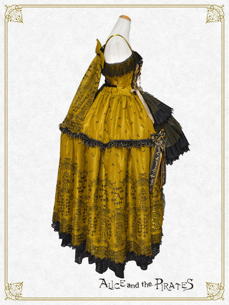[PRE-ORDER][BUILD-TO-ORDER] P22HC215 Chess Game of Destiny～Queen～ Embroidery Jumper Skirt Dress & Neck Corset & Arm Covers Set
