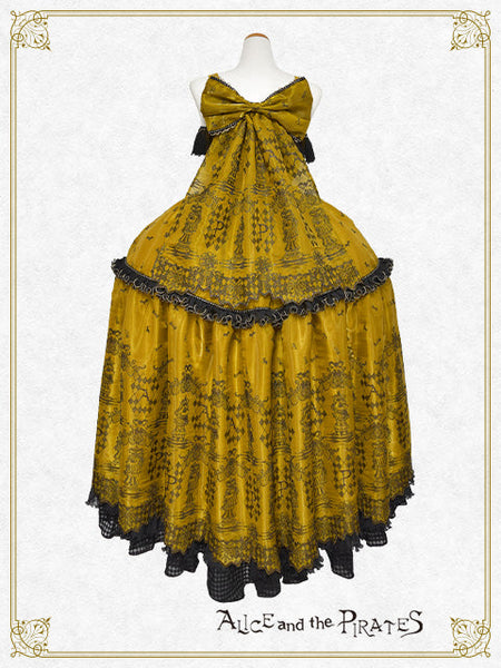 [PRE-ORDER][BUILD-TO-ORDER] P22HC215 Chess Game of Destiny～Queen～ Embroidery Jumper Skirt Dress & Neck Corset & Arm Covers Set