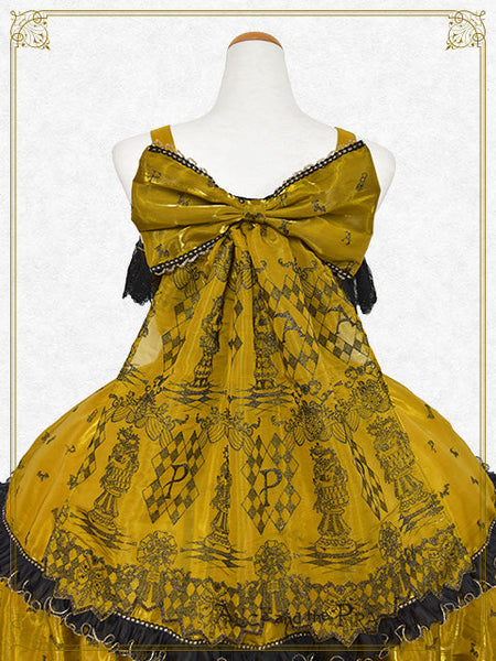[PRE-ORDER][BUILD-TO-ORDER] P22HC215 Chess Game of Destiny～Queen～ Embroidery Jumper Skirt Dress & Neck Corset & Arm Covers Set