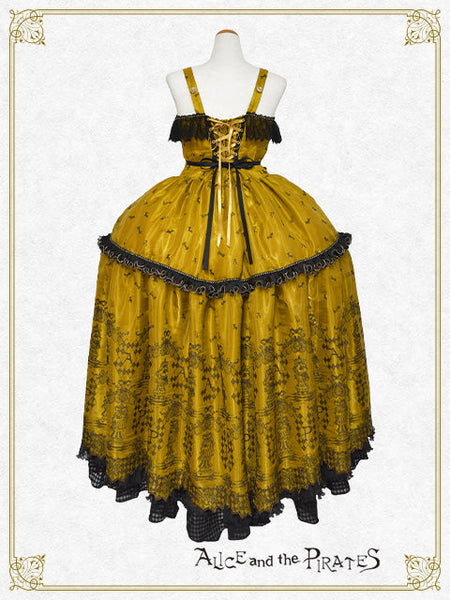 [PRE-ORDER][BUILD-TO-ORDER] P22HC215 Chess Game of Destiny～Queen～ Embroidery Jumper Skirt Dress & Neck Corset & Arm Covers Set