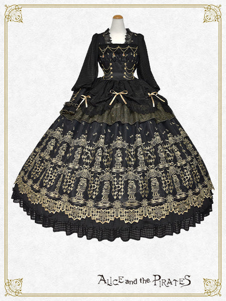 [PRE-ORDER][BUILD-TO-ORDER] P22HC318 Chess Game of Destiny～Queen～ Embroidery Onepiece Dress & Neck Corset Set