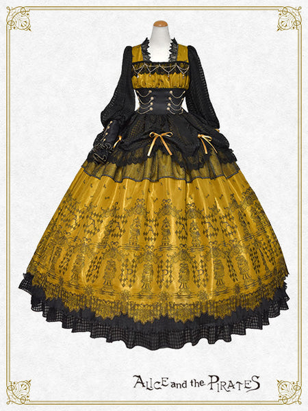 [PRE-ORDER][BUILD-TO-ORDER] P22HC318 Chess Game of Destiny～Queen～ Embroidery Onepiece Dress & Neck Corset Set