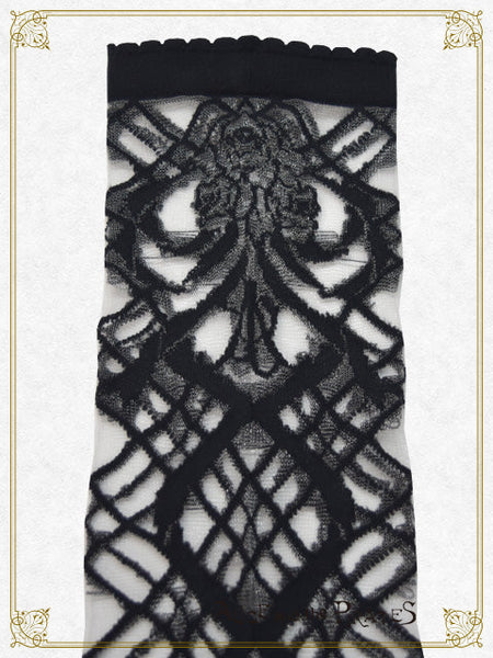 P22SC806 Rosary Ribbon See-through Over Knee Socks