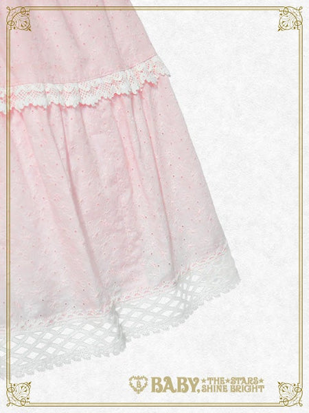 B50OJ201 Hawase Embroidery Tiered Jumperskirt Set