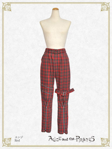 P21PT606 Blaine Claw Tartan Check Bondage Pants