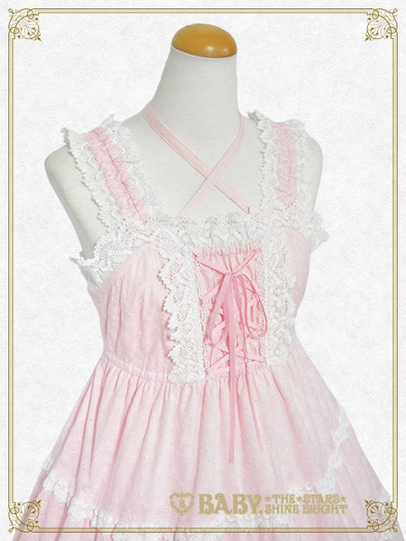 B50OJ201 Hawase Embroidery Tiered Jumperskirt Set
