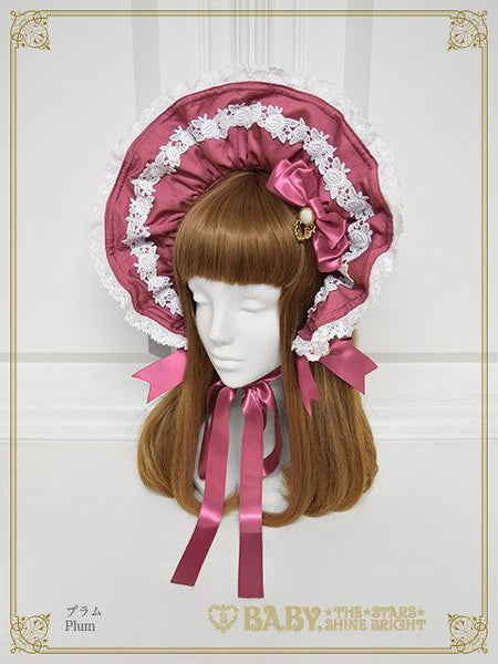 B49HA716 Rose Lace Rococo Bonnet