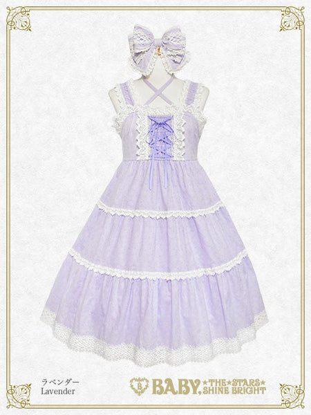 B50OJ201 Hawase Embroidery Tiered Jumperskirt Set