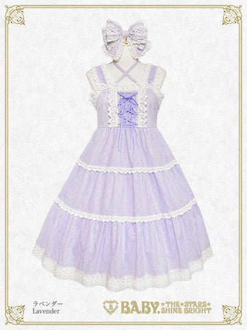 B50OJ201 Hawase Embroidery Tiered Jumperskirt Set