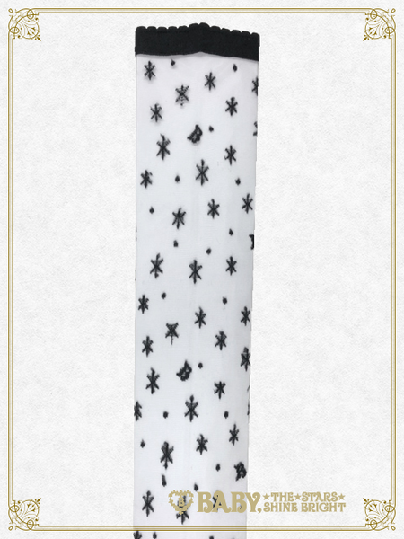 B43SC845 Fairy Crystal Snow See-Through Over Knee Socks